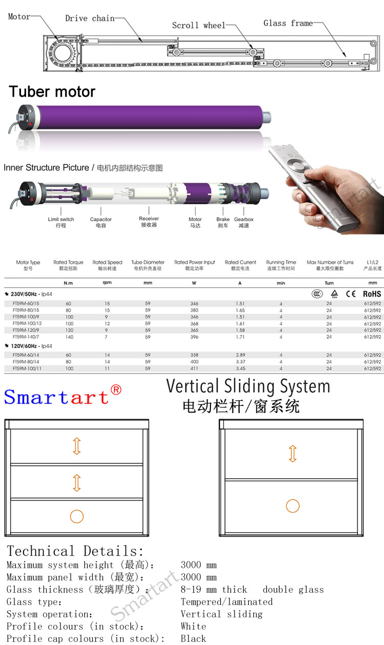 Electric Lifting Sunroof for House